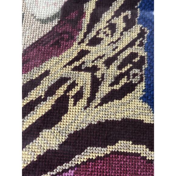 Pope John Paul II Portrait Embroidered Needlepoint Gold Frame Catholic Religious - Picture 4 of 10